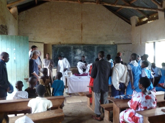 Mass inside a classroom.